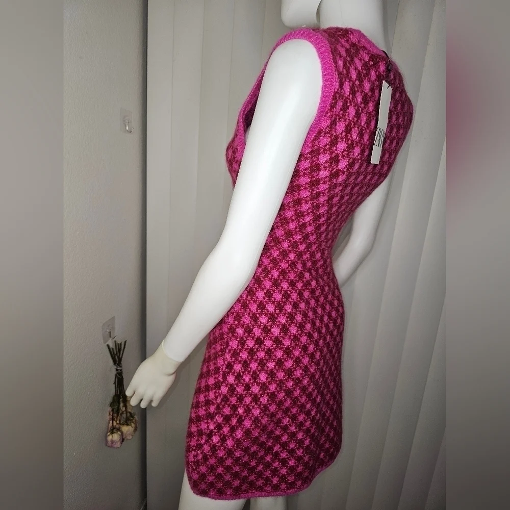Zara Bloggers Favorite Knit Checkered Sweater Dress, NWT Sz Small